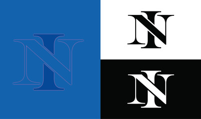 Alphabet vector I and N,N and I Logo Simple Classic 