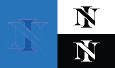 Alphabet vector I and N,N and I Logo Simple Classic 