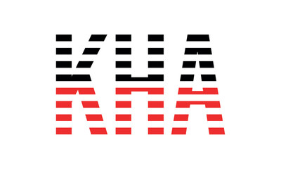 KHA three initial letter iconic line negative space minimal logo design vector template. monogram, abstract, wordmark, business, typography, minimalist, brand, company, flat, modern, unique, simple