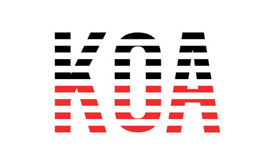 KOA three initial letter iconic line negative space minimal logo design vector template. monogram, abstract, wordmark, business, typography, minimalist, brand, company, flat, modern, unique, simple