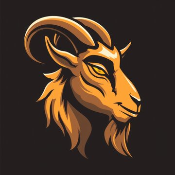 Goat head logo graphic illustration, AI generated Image