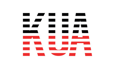 KUA three initial letter iconic line negative space minimal logo design vector template. monogram, abstract, wordmark, business, typography, minimalist, brand, company, flat, modern, unique, simple