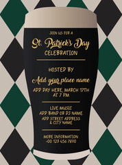 St Patrick's day party poster flyer social  media post design