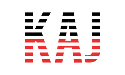 KAJ three initial letter iconic line negative space minimal logo design vector template. monogram, abstract, wordmark, business, typography, minimalist, brand, company, flat, modern, unique, simple