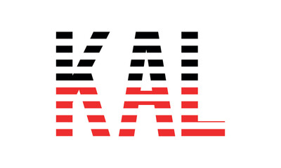 KAL three initial letter iconic line negative space minimal logo design vector template. monogram, abstract, wordmark, business, typography, minimalist, brand, company, flat, modern, unique, simple