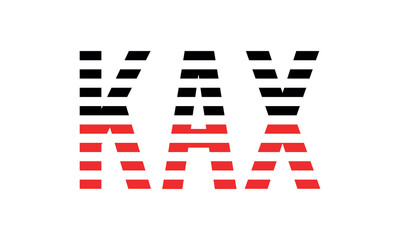 KAX three initial letter iconic line negative space minimal logo design vector template. monogram, abstract, wordmark, business, typography, minimalist, brand, company, flat, modern, unique, simple