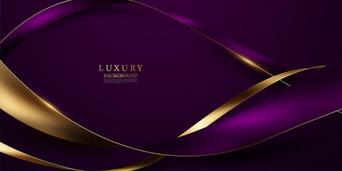 Abstract purple background design with luxurious gold color. Vector illustration © A-R-T-I Vector