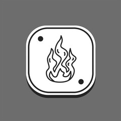 Fire icon line in flat. Stock vector.