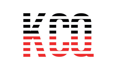 KCQ three initial letter iconic line negative space minimal logo design vector template. monogram, abstract, wordmark, business, typography, minimalist, brand, company, flat, modern, unique, simple