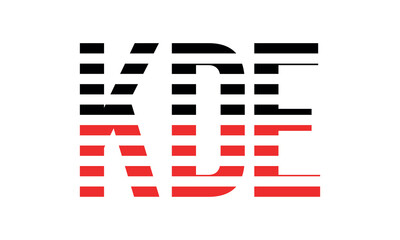 KDE three initial letter iconic line negative space minimal logo design vector template. monogram, abstract, wordmark, business, typography, minimalist, brand, company, flat, modern, unique, simple