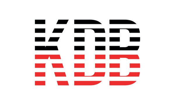 KDB three initial letter iconic line negative space minimal logo design vector template. monogram, abstract, wordmark, business, typography, minimalist, brand, company, flat, modern, unique, simple