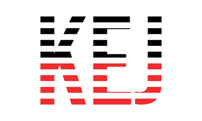 KEJ three initial letter iconic line negative space minimal logo design vector template. monogram, abstract, wordmark, business, typography, minimalist, brand, company, flat, modern, unique, simple