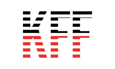 KFF three initial letter iconic line negative space minimal logo design vector template. monogram, abstract, wordmark, business, typography, minimalist, brand, company, flat, modern, unique, simple