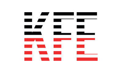 KFE three initial letter iconic line negative space minimal logo design vector template. monogram, abstract, wordmark, business, typography, minimalist, brand, company, flat, modern, unique, simple