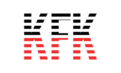 KFK three initial letter iconic line negative space minimal logo design vector template. monogram, abstract, wordmark, business, typography, minimalist, brand, company, flat, modern, unique, simple