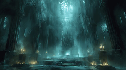 high fantasy throne roomelven kings and arcane symbols a majestic and ethereal palace chamber where  Generative AI