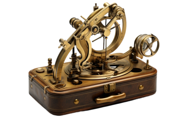 Artistry in an Ancient Sextant on White or PNG Transparent Background.
