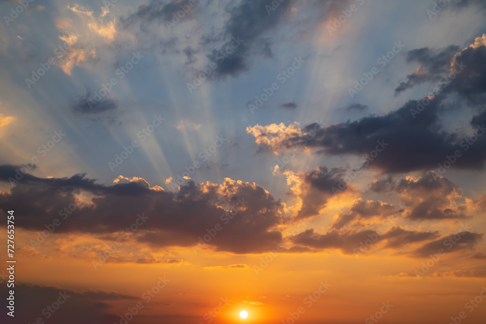 Canvas Prints beautiful sunset sky with clouds.