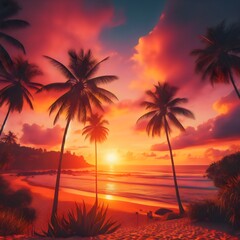 sunset over the sea Ai-generated