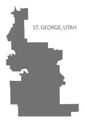 St. George Utah USA city map grey illustration silhouette shape