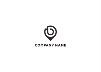 Fototapeta premium letter B and pin map logo icon and vector