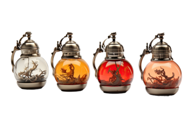 Chinese Tea Infuser Flask Set on White or PNG Transparent Background.