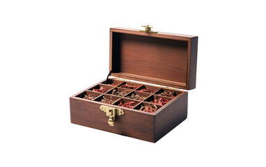 Cultural Refinement Tea Storage Chest on White or PNG Transparent Background.