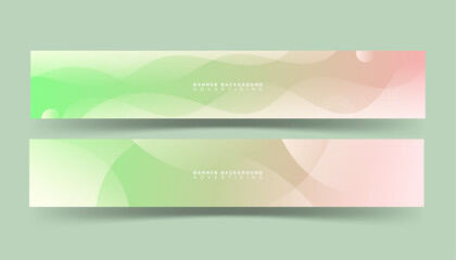 banner background, gradient, set collection, colorful, green and bright red, wave effect. Abstract frame, EPS 10