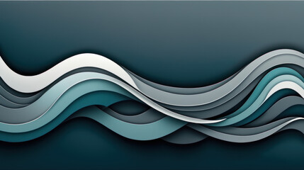 Subtle Elegance: Refined Header with Abstract Waves in Dark Gray, Teal Blue, and Light Slate Gray