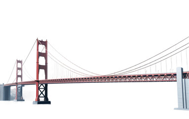 Fototapeta premium Structural Elegance Iconic Bridge on White or PNG Transparent Background.
