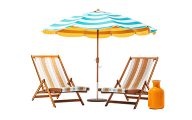 Summer Retreat Outdoor Chairs on White or PNG Transparent Background.