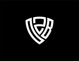 Naklejka premium OZB creative letter shield logo design vector icon illustration 