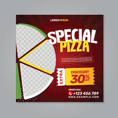 Restaurant food social media banner post design template	
