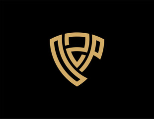 OZP creative letter shield logo design vector icon illustration	 - obrazy, fototapety, plakaty
