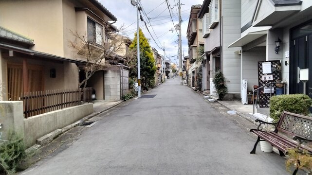 This is a scenery near Kyoto University and Yoshida Shrine in Kyoto, Japan.