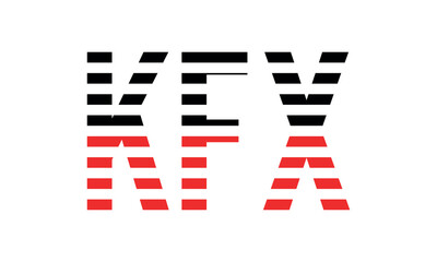 KFX three initial letter iconic line negative space minimal logo design vector template. monogram, abstract, wordmark, business, typography, minimalist, brand, company, flat, modern, unique, simple