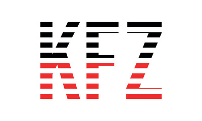 KFZ three initial letter iconic line negative space minimal logo design vector template. monogram, abstract, wordmark, business, typography, minimalist, brand, company, flat, modern, unique, simple