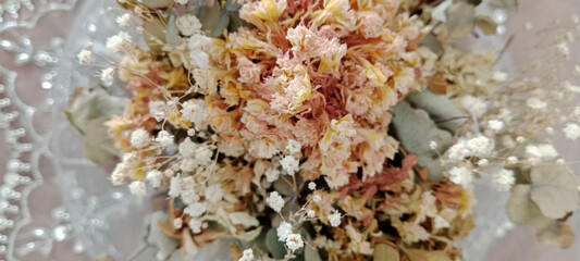 artificial flower on white background.