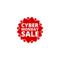 Cyber Monday sale button icon isolated on transparent background