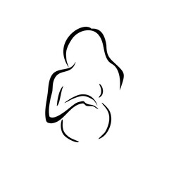 The girl is pregnant silhouette