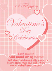 Valentine's day celebration poster flyer social  media post design