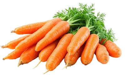 bunch of carrots  isolated on transparent background