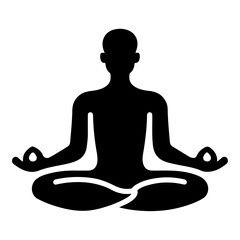 Man Doing yoga icon black color, clipart, symbol, silhouette