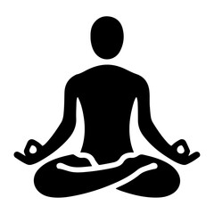 Man Doing yoga icon black color, clipart, symbol, silhouette