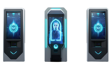 Biometric Security Systems on White or PNG Transparent Background.