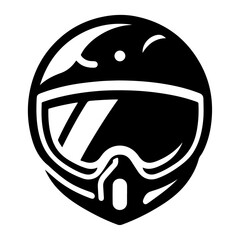 motorcycle helmet icon, black color vector silhouette, white background