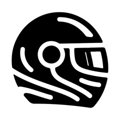 motorcycle helmet icon, black color vector silhouette, white background