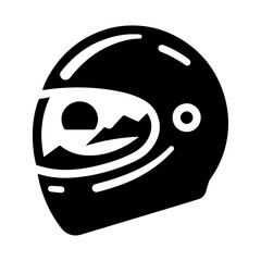 motorcycle helmet icon, black color vector silhouette, white background