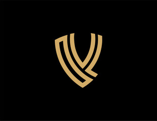 OVL creative letter shield logo design vector icon illustration	