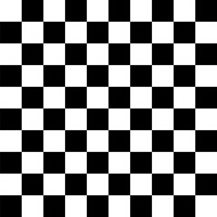 Black and white seamless checker pattern vector illustration. Chess board. Abstract checkered checkerboard for game. Grid geometric square shape. Race flag. Retro mosaic floor